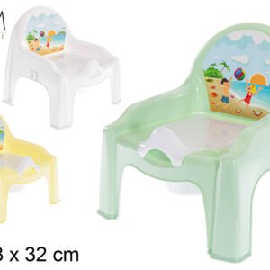 Silla Bebe Orinal Con Dibujo Infantil Colores Soft