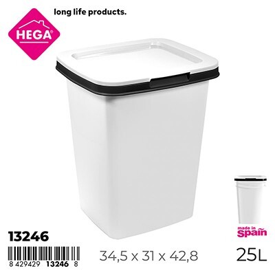 Papelera Sena Cuadrada 25 L Blanco / Negro