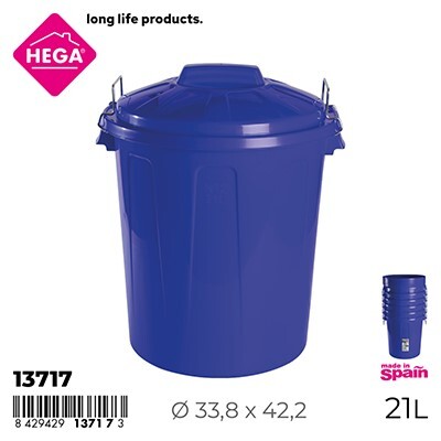 Cubo Basura Esla Redondo con Asas Metal 21 L