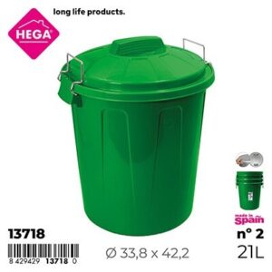 Cubo Basura Esla Redondo con Asas Metal 21 L