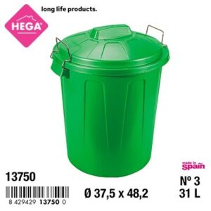 Cubo Basura Esla Redondo con Asas Metal 31 L