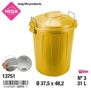 Cubo Basura Esla Redondo con Asas Metal 31 L