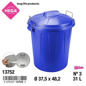 Cubo Basura Esla Redondo con Asas Metal 31 L