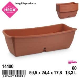 Jardinera Dalia Rectangular Plato Autorriego 60 cm
