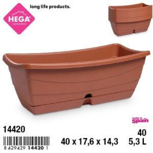 Jardinera Dalia Rectangular Plato Autorriego 40 cm