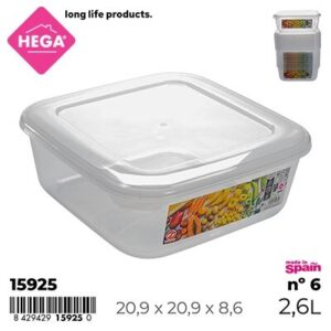 Fiambrera Golden Line Cuadrada 2,6 L