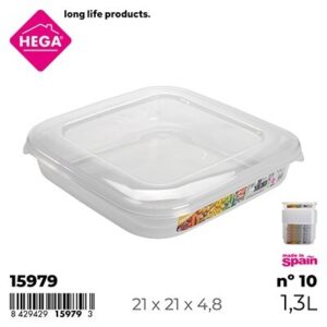 Fiambrera Golden Line Cuadrada 1,3 L