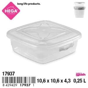 Fiambrera London Cuadrada 0,25 L