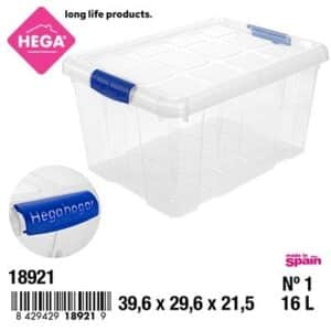 Caja New Box con Cierres 16 L Transparente