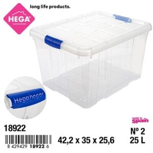 Caja New Box con Cierres 25 L Tranparente